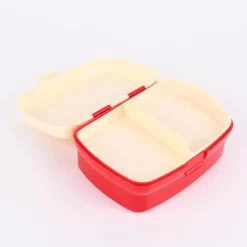 Brotzeit-Dose mit herausnehmbarem Fach exotische Tiere rot bunt 17,5x13x7cm