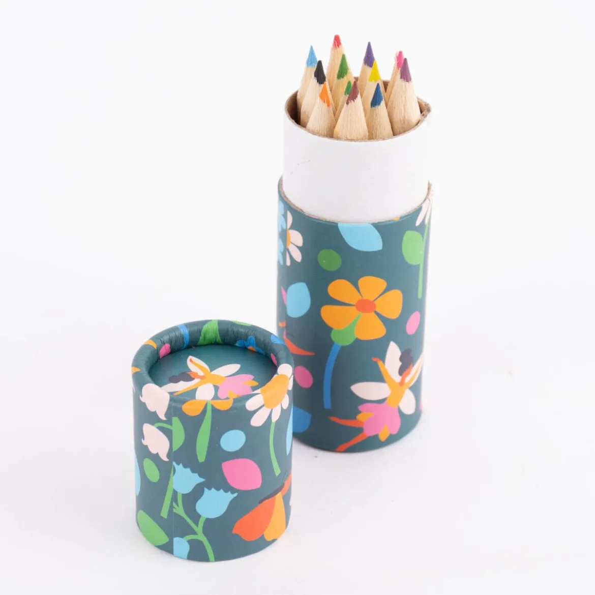 Buntstifte Set Fee Schmetterling Blumen 12 Stück in Dose 10x3,5cm