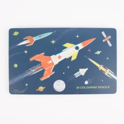 Buntstifte Set Weltraum Raketen 36 Stück im Blechetui 19x31x1,5cm
