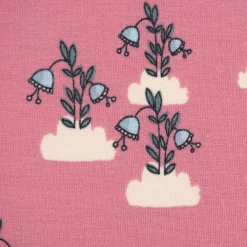 Burda Bio Organic Baumwolljersey Jerseystoff Blumen Wolken Regenbogen rosa 1,48m Breite