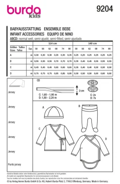 Burda Schnittmuster 9204 Baby-Ausstattung