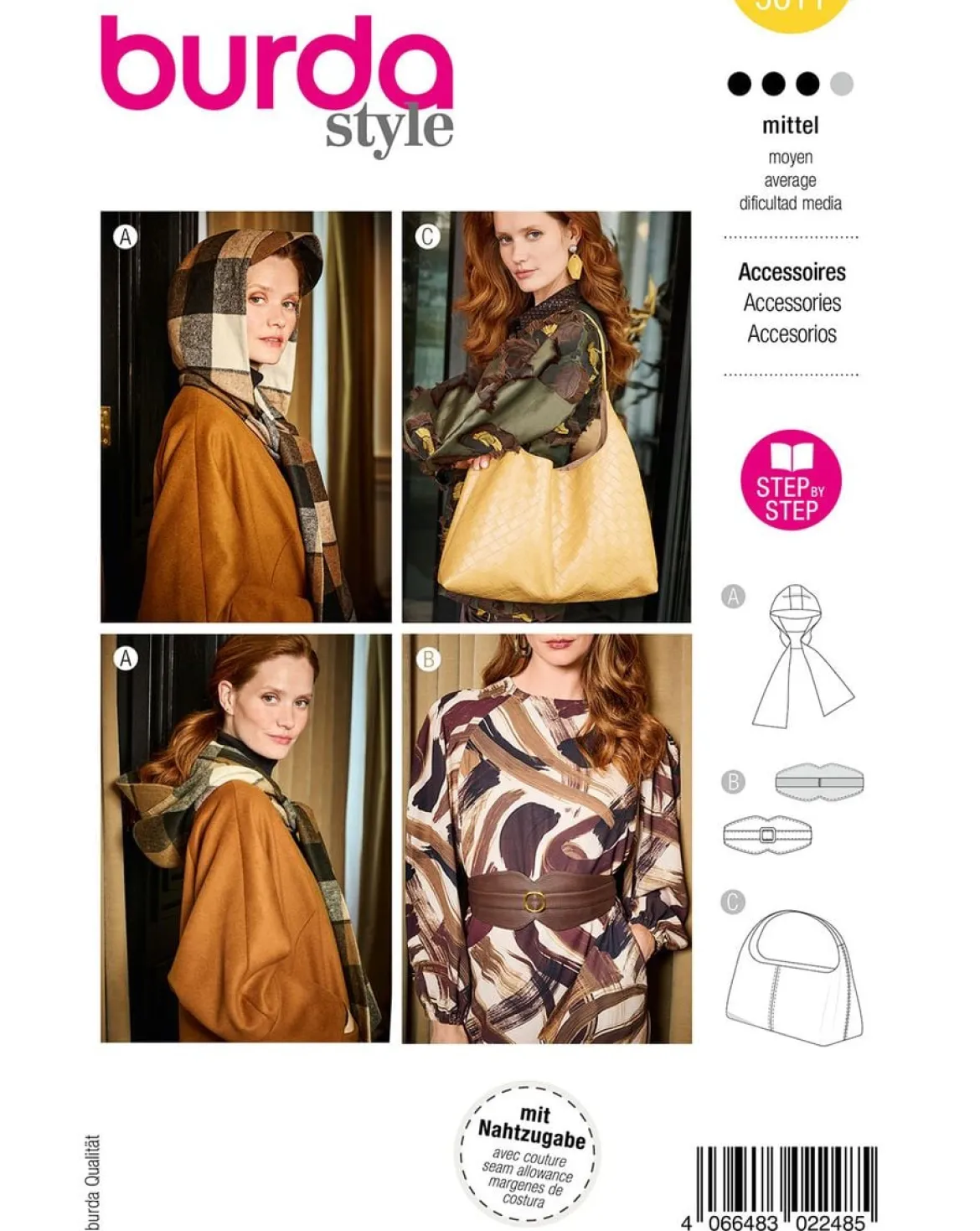Burda Schnittmuster 5611 Damen Accessoires