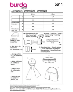Burda Schnittmuster 5611 Damen Accessoires