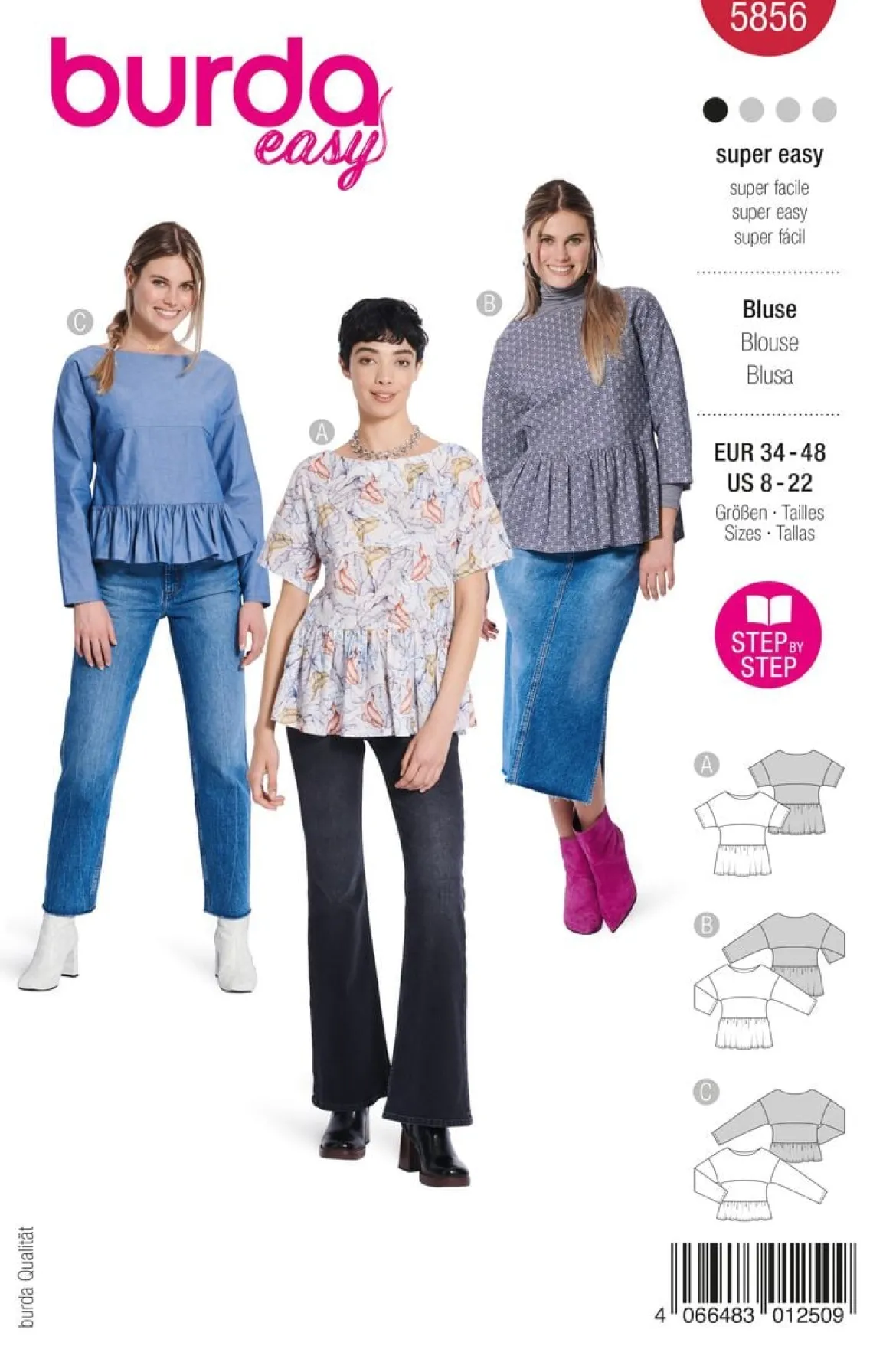 Burda Schnittmuster 5856 Damen Bluse