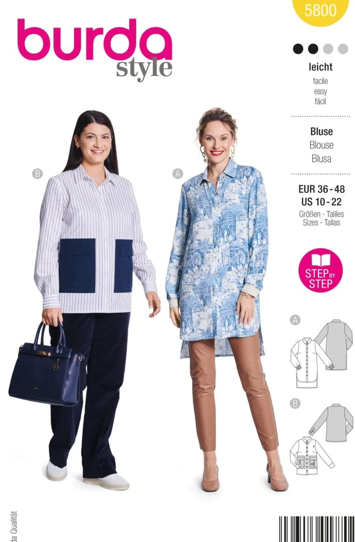 Burda Schnittmuster 5800 Damen Bluse