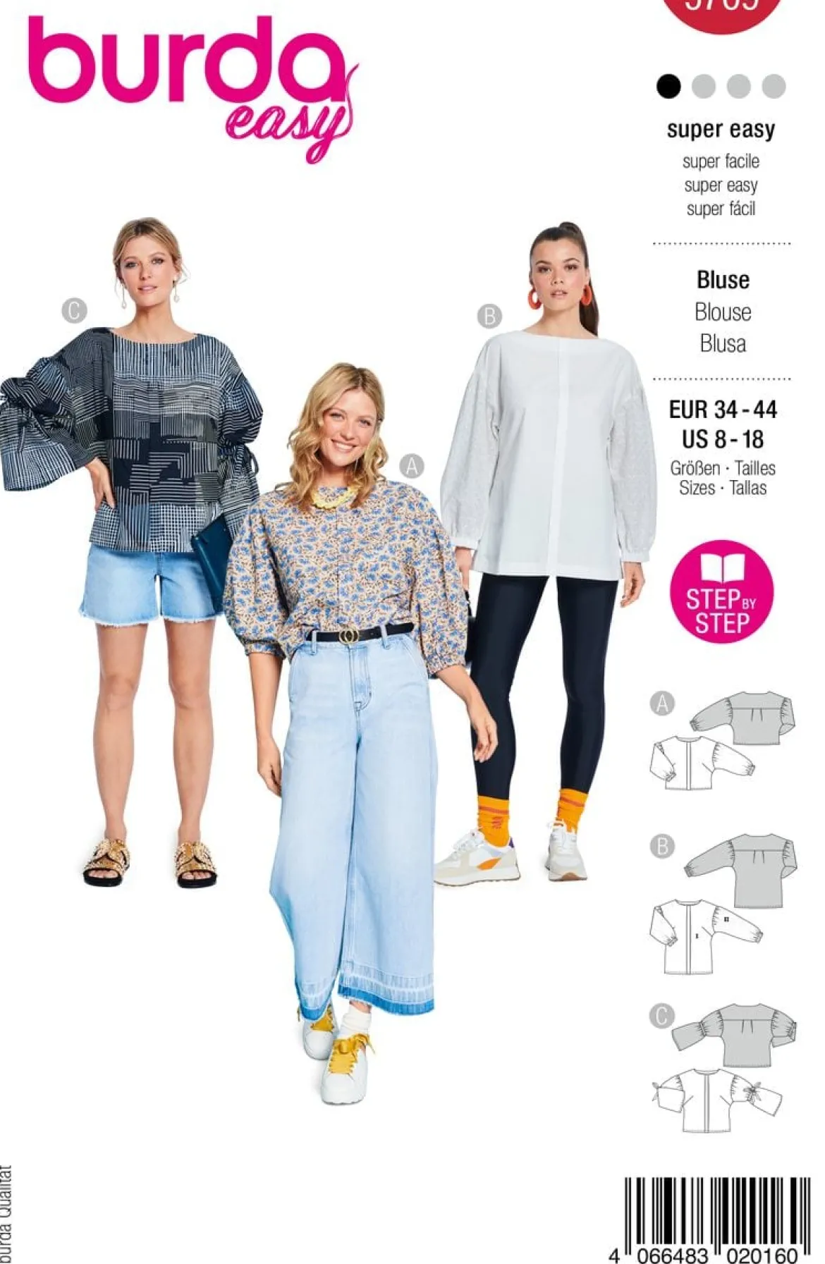 Burda Schnittmuster 5709 Damen Bluse