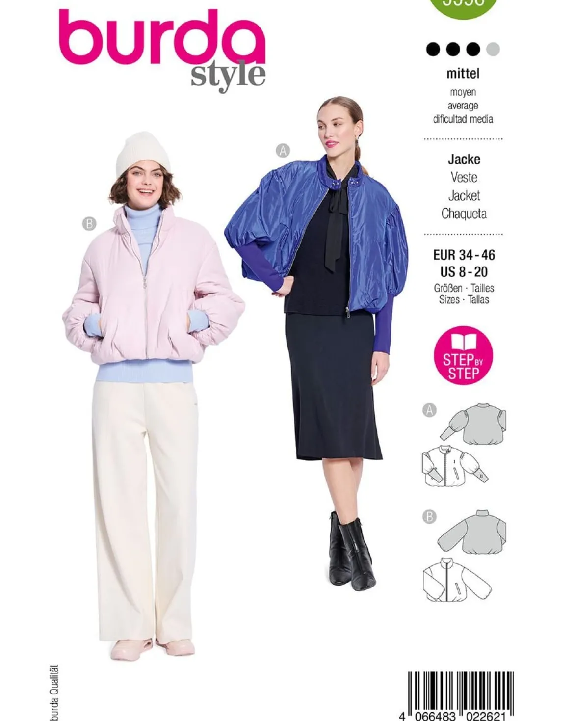 Burda Schnittmuster 5596 Damen Blouson