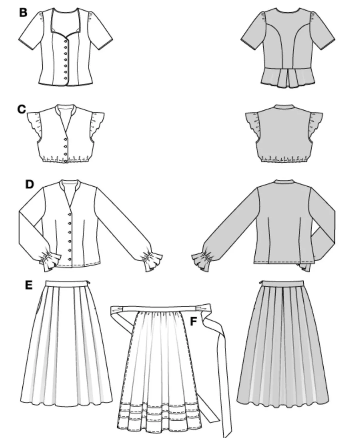Burda Schnittmuster 5625 Damen Dirndl