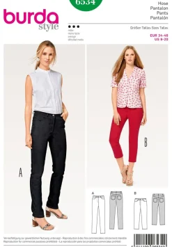 Burda Schnittmuster 6534 Damen Hose Größe 34-46