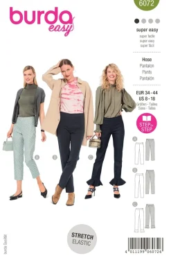 Burda Schnittmuster 6072 Damen Hose