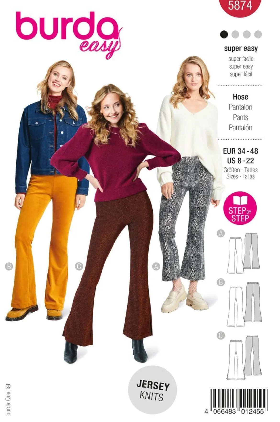 Burda Schnittmuster 5874 Damen Hose