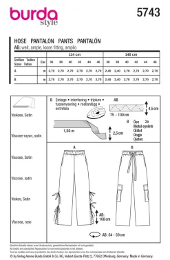 Burda Schnittmuster 5743 Damen Hose
