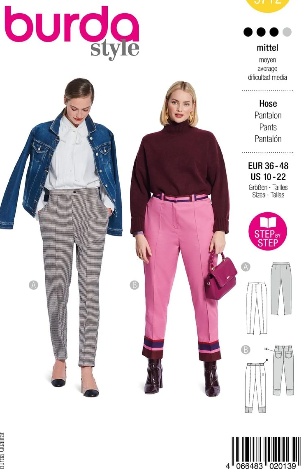 Burda Schnittmuster 5712 Damen Hose