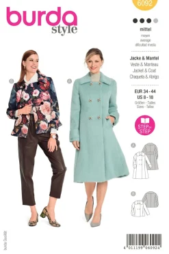 Burda Schnittmuster 6092 Damen Jacke Mantel