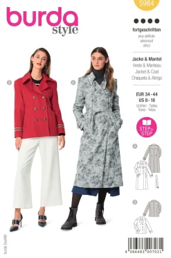 Burda Schnittmuster 5984 Damen Jacke & Mantel