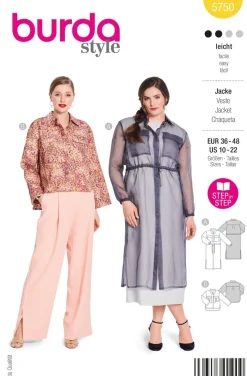 Burda Schnittmuster 5750 Damen Jacke