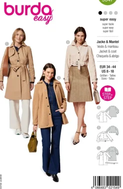 Burda Schnittmuster 5647 Damen Jacke und Mantel