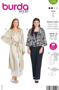 Burda Schnittmuster 5720 Damen Kimono & Jacke