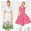 Burda Schnittmuster 6520 Damen Kleid Größe 34-46