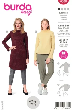 Burda Schnittmuster 6080 Damen Kleid Shirt