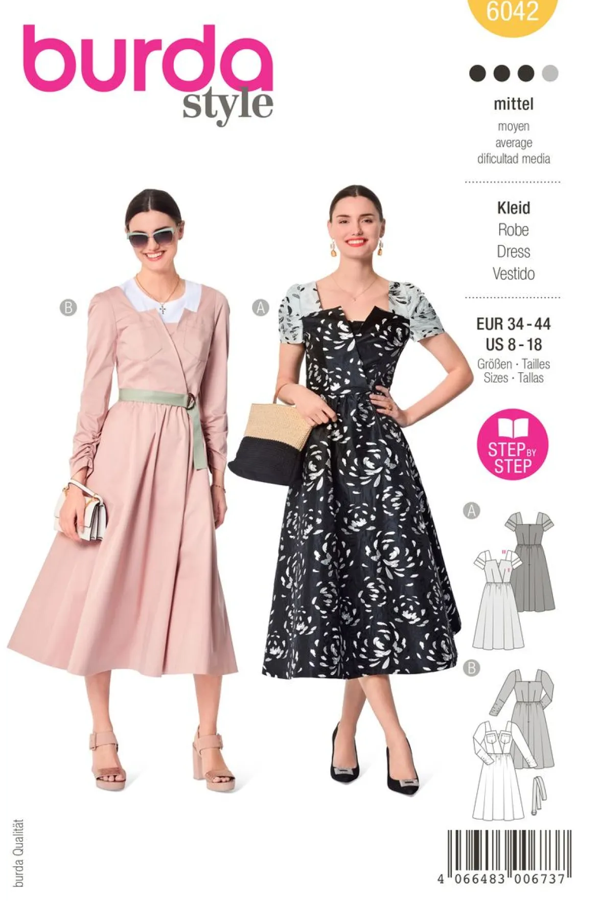 Burda Schnittmuster 6042 Damen Kleid