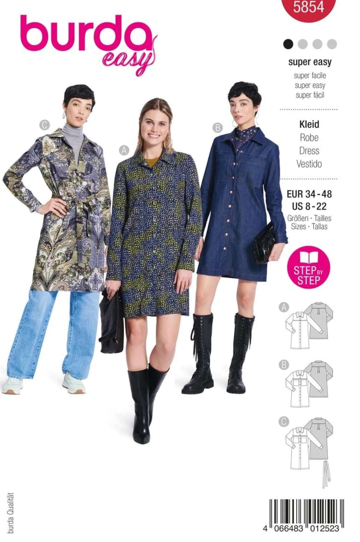 Burda Schnittmuster 5854 Damen Kleid
