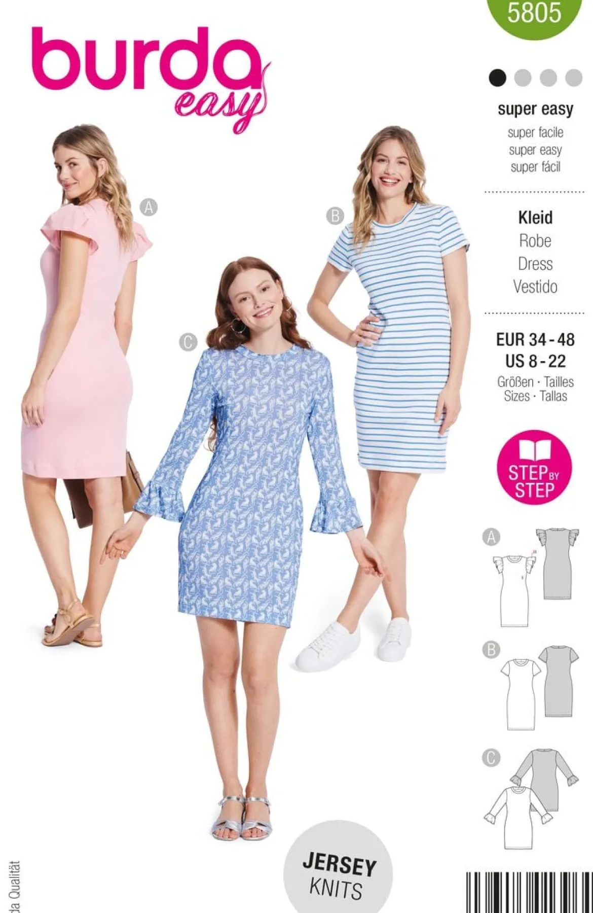 Burda Schnittmuster 5805 Damen Kleid