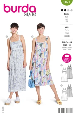 Burda Schnittmuster 5821 Damen Kleid