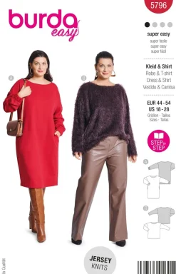 Burda Schnittmuster 5796 Damen Kleid & Shirt