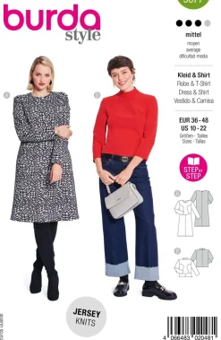Burda Schnittmuster 5677 Damen Kleid & Shirt