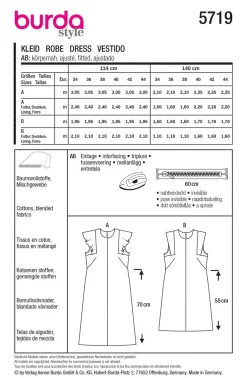 Burda Schnittmuster 5719 Damen Kleid
