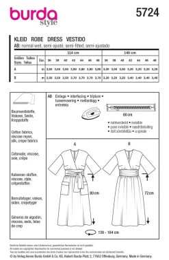 Burda Schnittmuster 5724 Damen Kleid