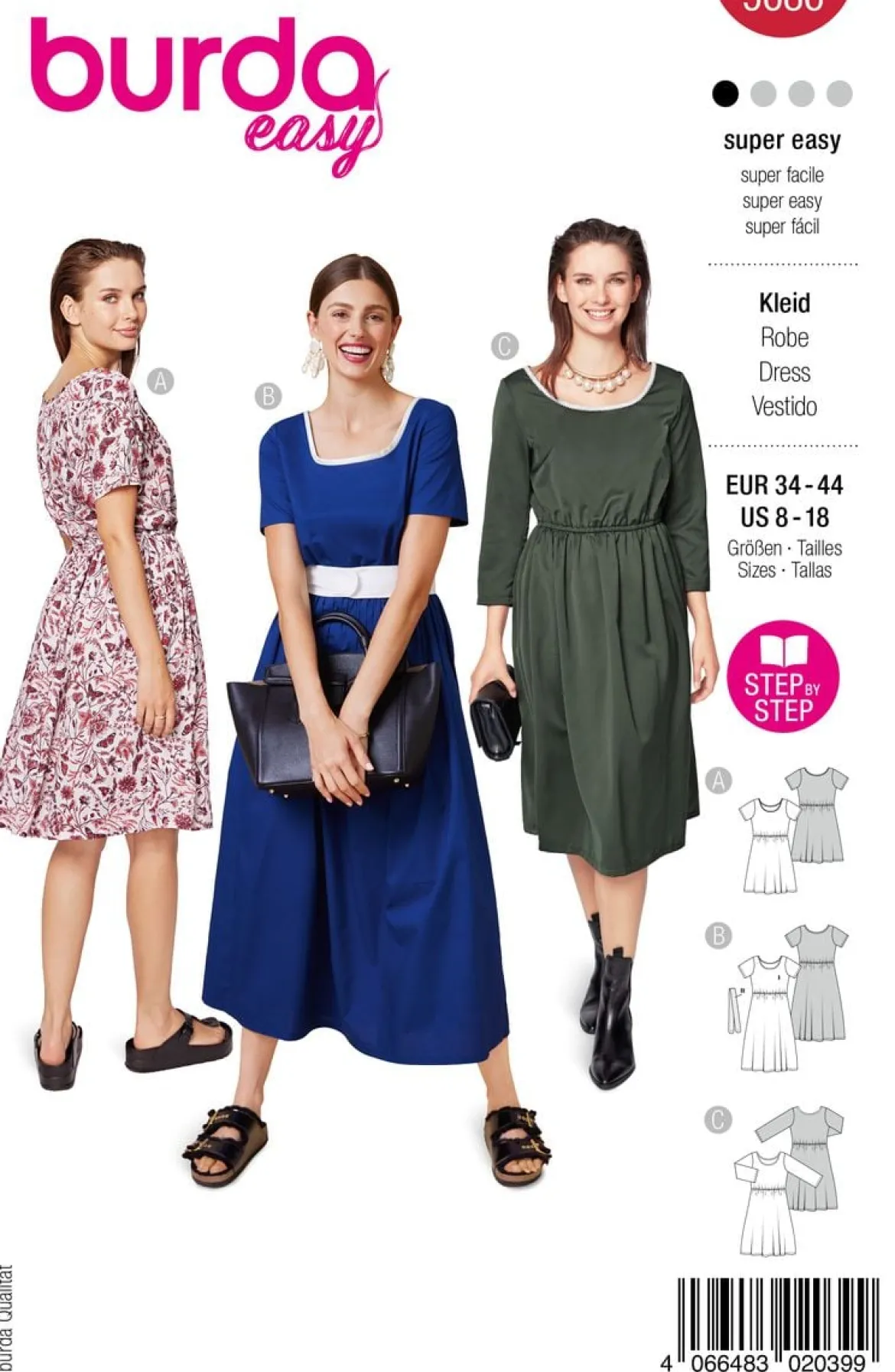 Burda Schnittmuster 5686 Damen Kleid