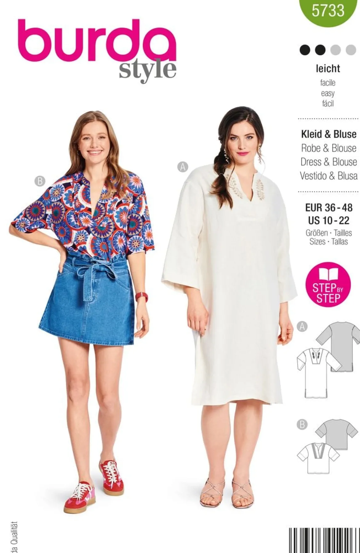 Burda Schnittmuster 5733 Damen Kleid & Bluse