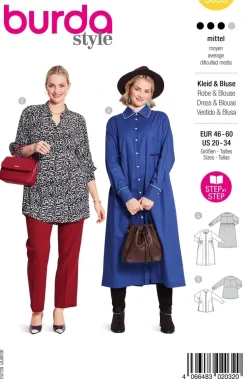 Burda Schnittmuster 5693 Damen Kleid & Bluse