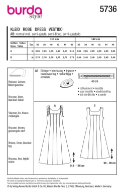 Burda Schnittmuster 5736 Damen Kleid
