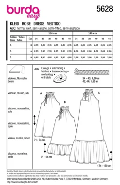 Burda Schnittmuster 5628 Damen Kleid