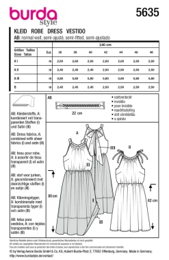 Burda Schnittmuster 5635 Damen Kleid