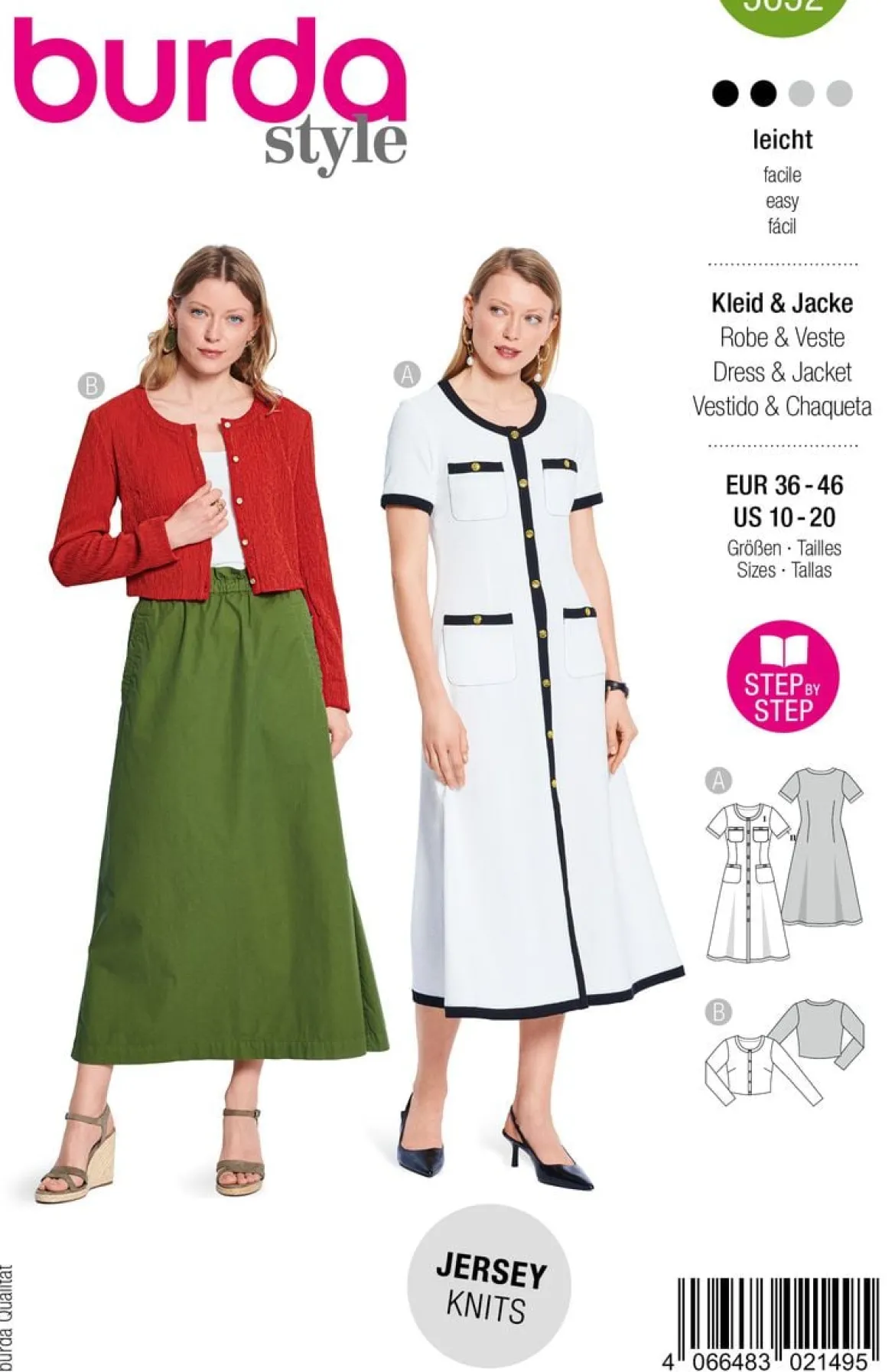 Burda Schnittmuster 5652 Damen Kleid und Jacke