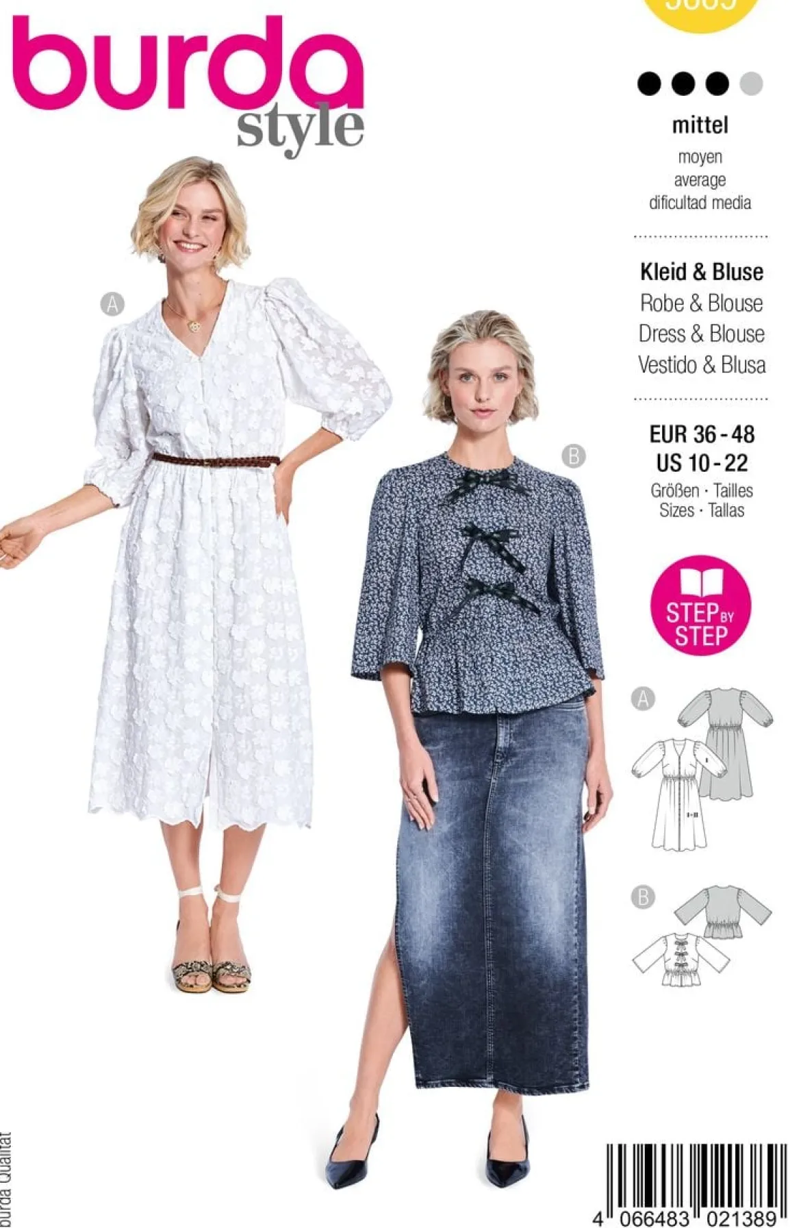 Burda Schnittmuster 5669 Damen Kleid und Bluse