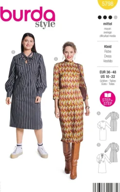 Burda Schnittmuster 5798 Damen Kleid