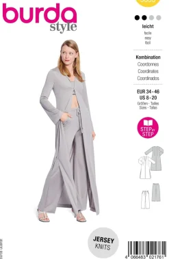 Burda Schnittmuster 5633 Damen Kombination Langmantel und Hose