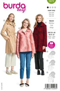 Burda Schnittmuster 5872 Damen Mantel