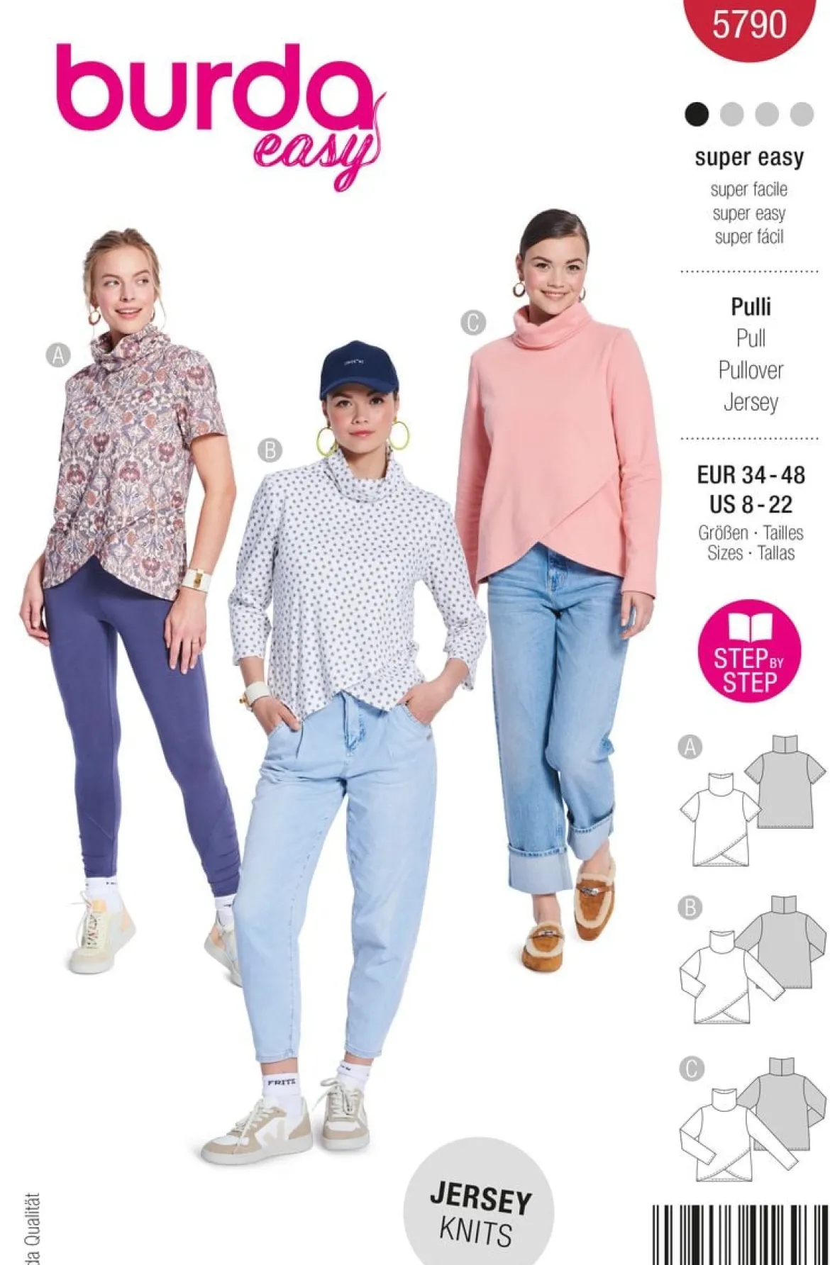 Burda Schnittmuster 5790 Damen Pulli