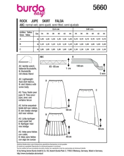 Burda Schnittmuster 5660 Damen Rock