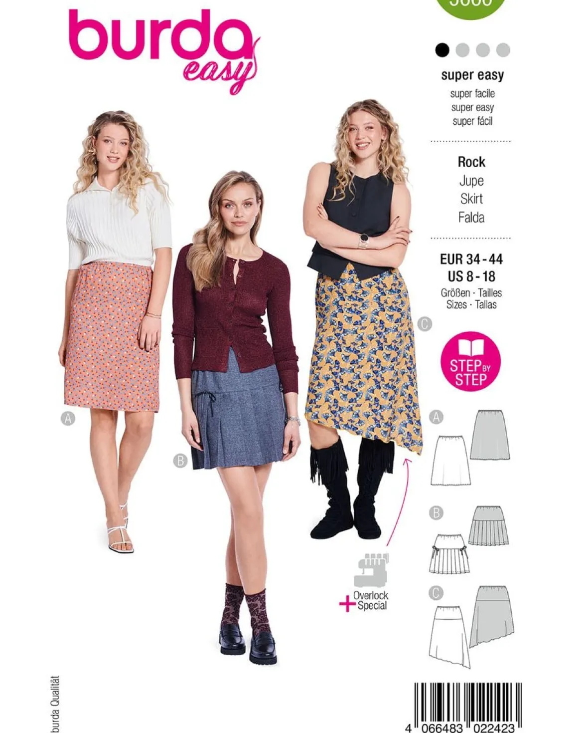 Burda Schnittmuster 5660 Damen Rock
