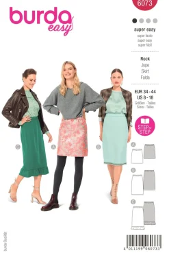 Burda Schnittmuster 6073 Damen Rock