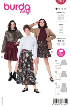 Burda Schnittmuster 5978 Damen Rock