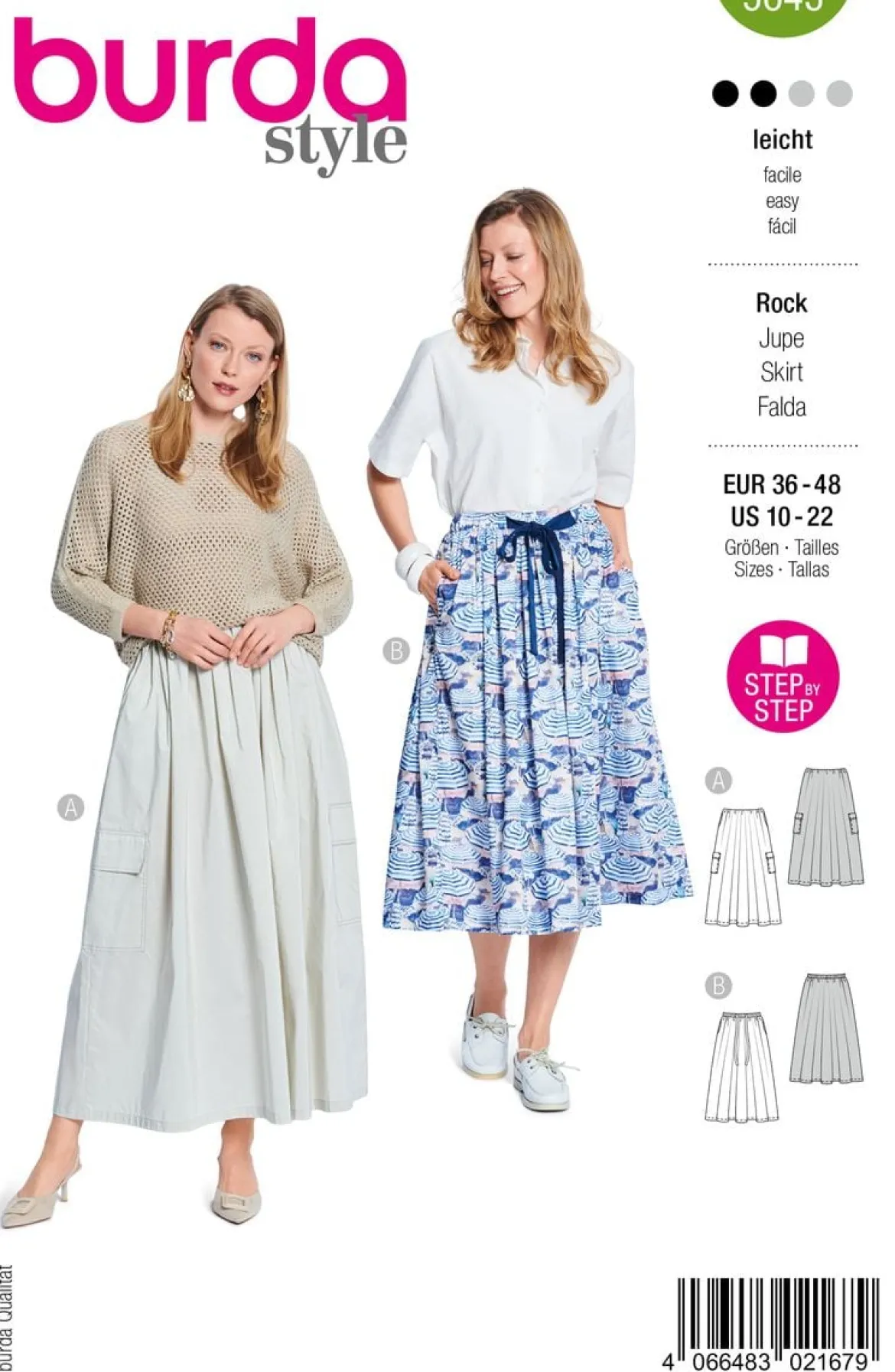 Burda Schnittmuster 5643 Damen Rock