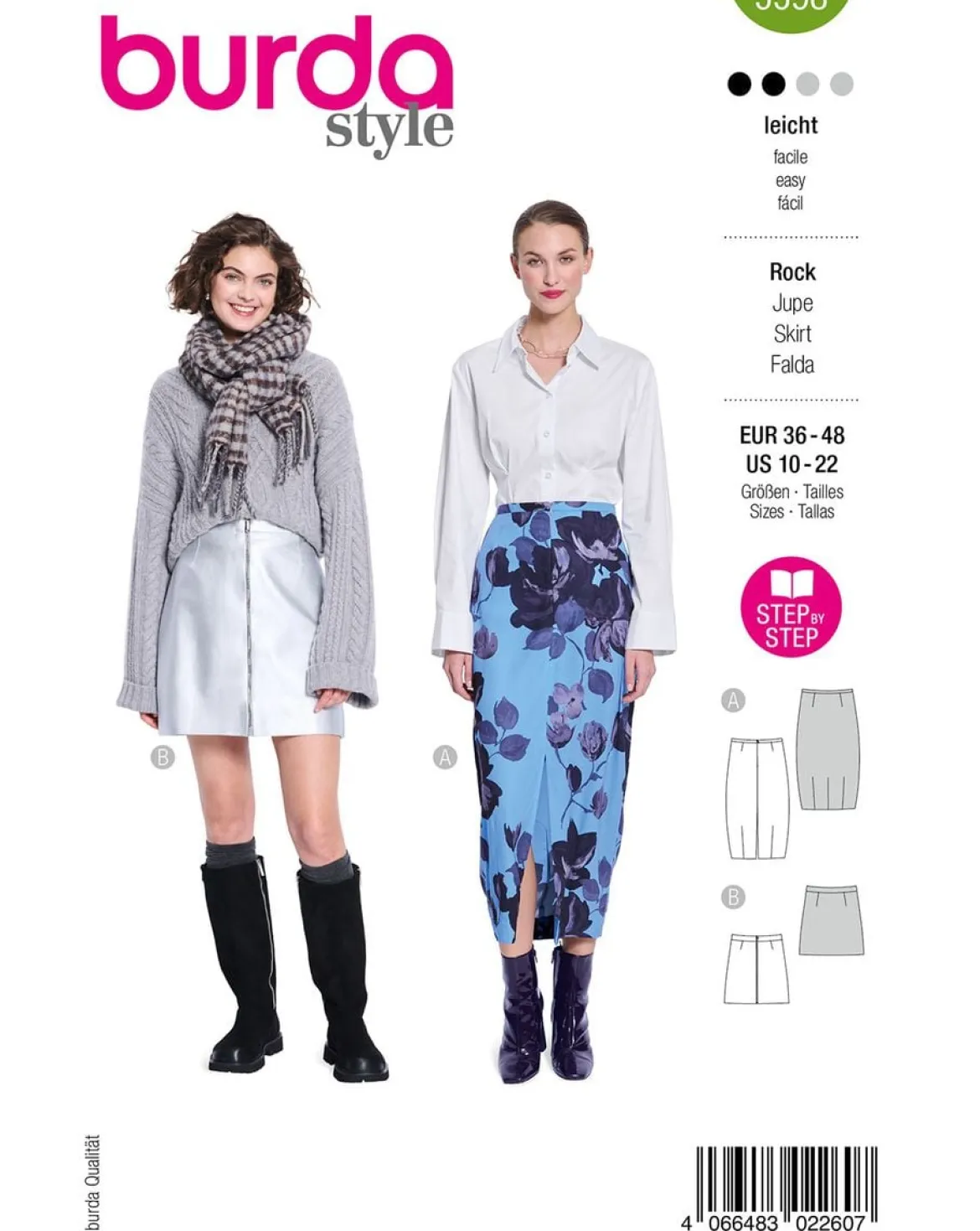 Burda Schnittmuster 5598 Damen Rock